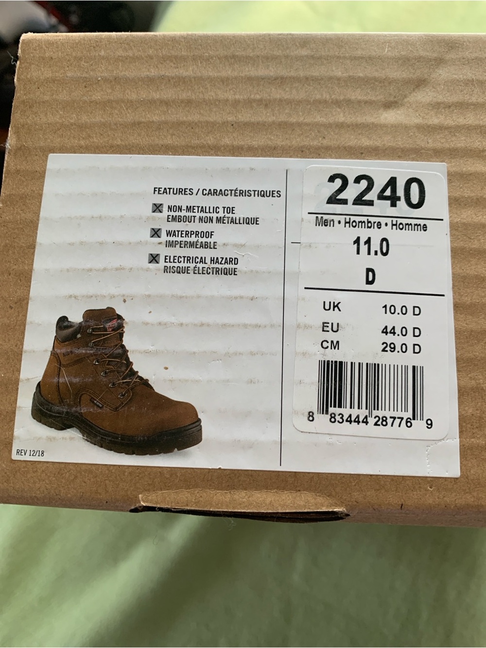 New in box Red Wing Shoes Brown Men's 6-Inch Waterproof Safety Toe Boot - Picture 2 of 10